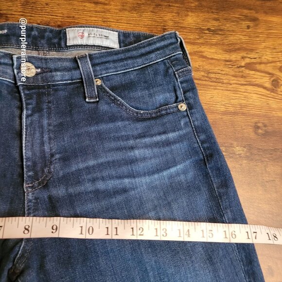 AG Adriano Goldschmied 27 R Prima Cigarette Crop Mid Rise Dark Wash Raw Hem - Picture 8 of 12